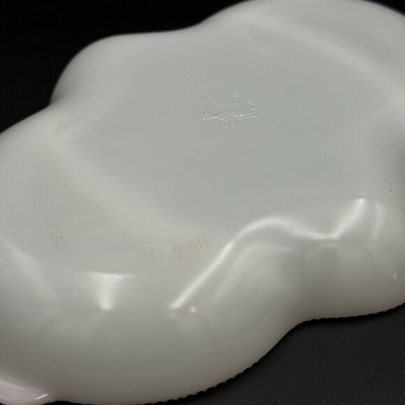 Anchor Hocking Gold Crest Milk Glass Divided Relish Dish  - Vintage Fire-King - Picture 5 of 5